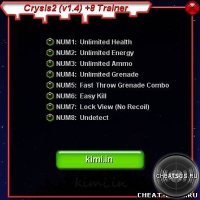 Crysis 2 v1.4 Trainer