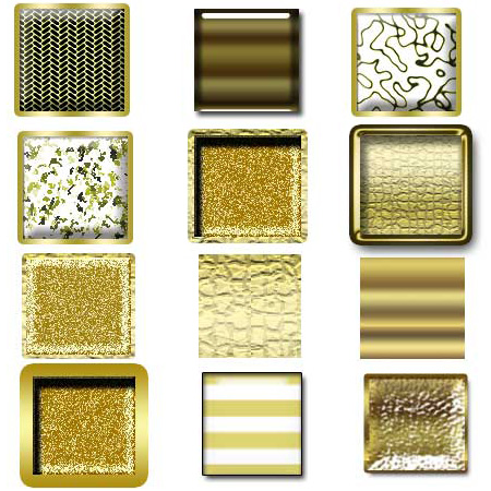 Золотые (Gold) стили для фотошопа